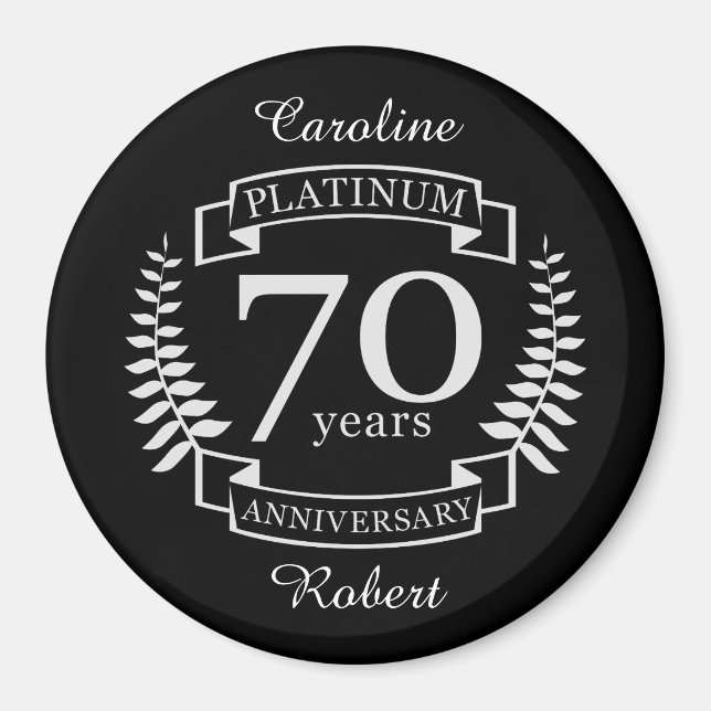 70th Wedding ANNIVERSARY PLATINUM Magnet (Front)