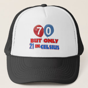 70th year old birthday designs trucker hat