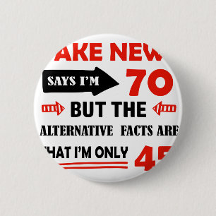 70th year old birthday gifts 6 cm round badge