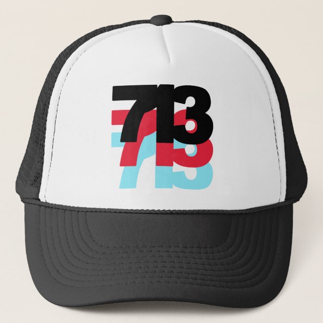 713 Area Code Trucker Hat (Front)