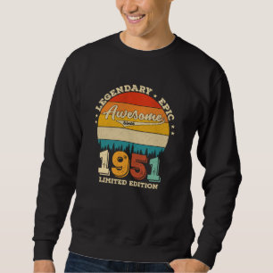 71 Year Old Awesome Since 1951 71st Birthday Gift Sweatshirt