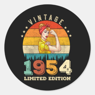 71 Year Old Bday 1953 Vintage 71st Birthday Women Classic Round Sticker