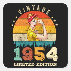 71 Year Old Bday 1953 Vintage 71st Birthday Women Square Sticker