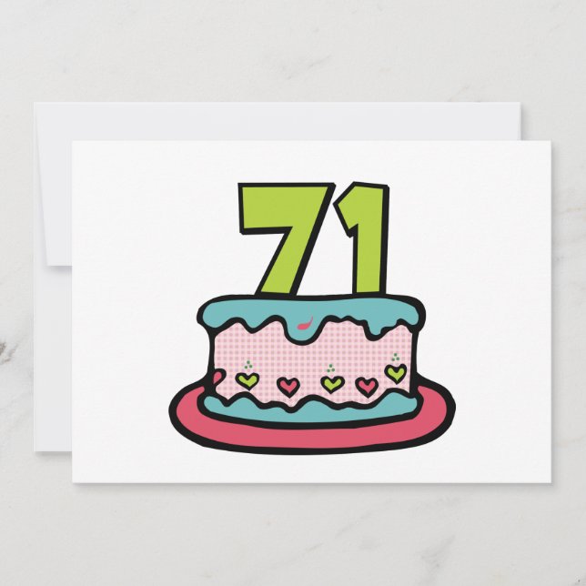 71 Year Old Birthday Cake Card (Front)