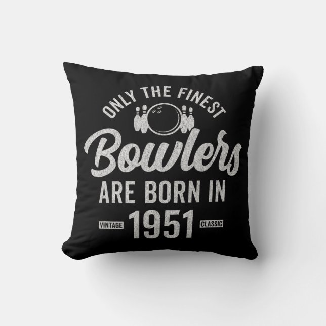 71 Year Old Bowler Bowling 1951 71th Birthday Cushion (Front)