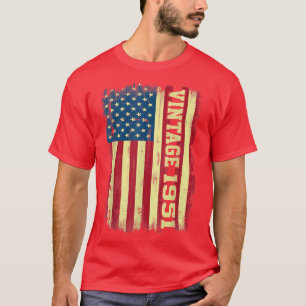 71 Year Old Gifts Vintage 1951 American Flag 71st T-Shirt