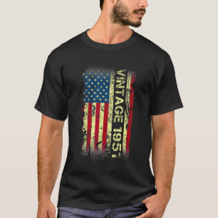 71 Year Old Vintage 1951 American Flag 71st Birth T-Shirt