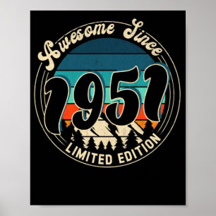 71 Year Old Vintage 71st Year Old Birthday 1951 Poster