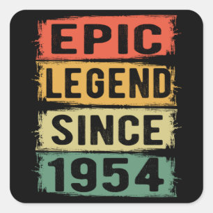 71 Years Old Bday 1954 Epic Legend 71st Birthday Square Sticker