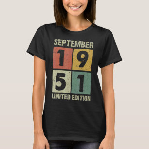 71 Years Old Vintage September 1951 71st Birthday T-Shirt