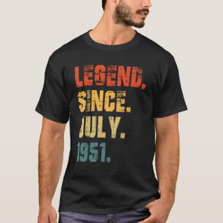 71st Birthday 71 Years Old Legend Since July 1951 T-Shirt