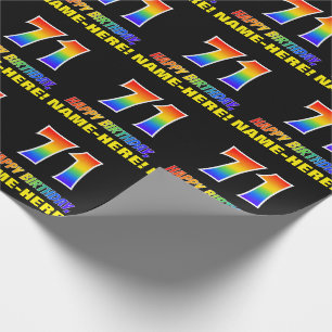 71st Birthday: Bold, Fun, Simple, Rainbow 71 Wrapping Paper
