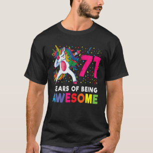 71St Birthday Dabbing Unicorn Party Gift 71 Years T-Shirt