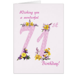 71st Birthday Flower Decorated Numbers