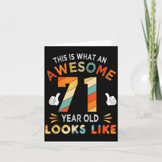 71st Birthday Gift 71 Year Old Looks Like Funny Card