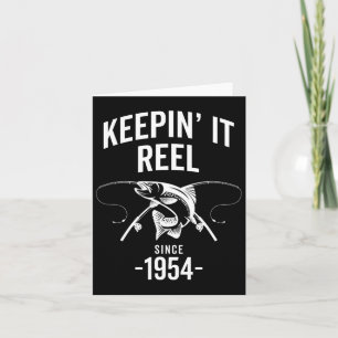 71st Birthday Keepin It Reel Since 1954 Fishing Fi Card