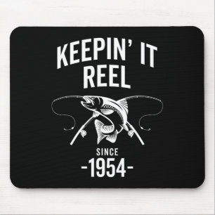 71st Birthday Keepin It Reel Since 1954 Fishing Fi Mouse Pad