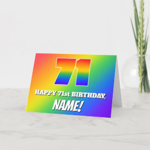 71st Birthday: Multicolored Rainbow Pattern # 71 Card