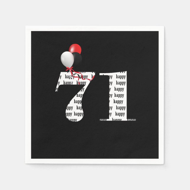 71st Birthday party balloons Napkin (Front)