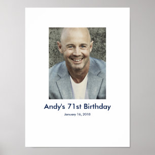 71st Birthday photo custom Sign In Party Board 71