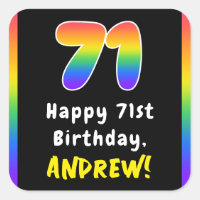 71st Birthday: Rainbow Spectrum # 71, Custom Name