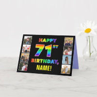 71st Birthday: Rainbow Text, Custom Photos & Name