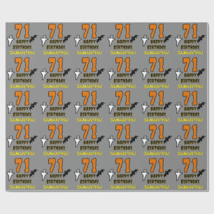 71st Birthday: Spooky Halloween Theme, Custom Name Wrapping Paper