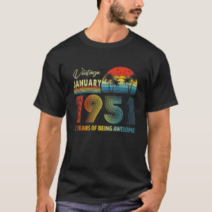 71St Birthday Vintage January 1951 71 Years Old Gi T-Shirt
