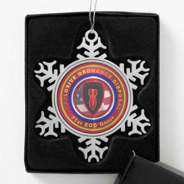 71st EOD GROUP  Snowflake Pewter Christmas Ornament (Box)