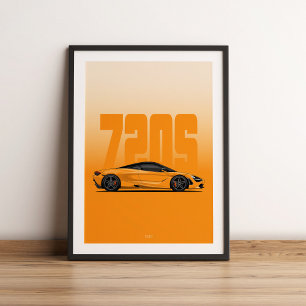720s orange supercar poster