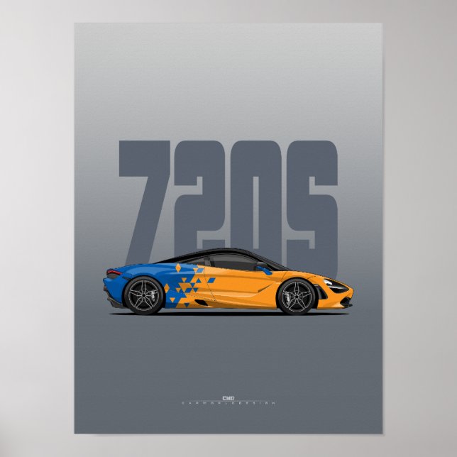 720S Supercar Poster – Pappaya Livery (Front)