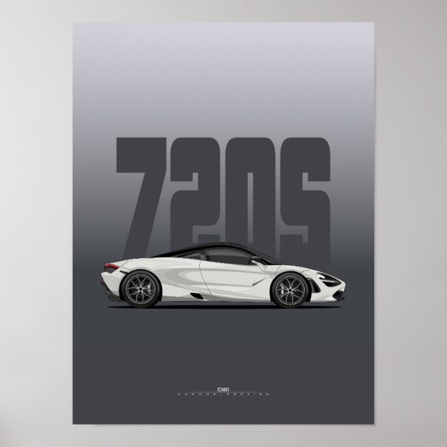 720S Supercar Poster – White (Front)