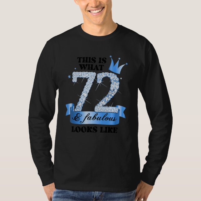72 & Fabulous I Blue White Party Group Candid Phot T-Shirt (Front)