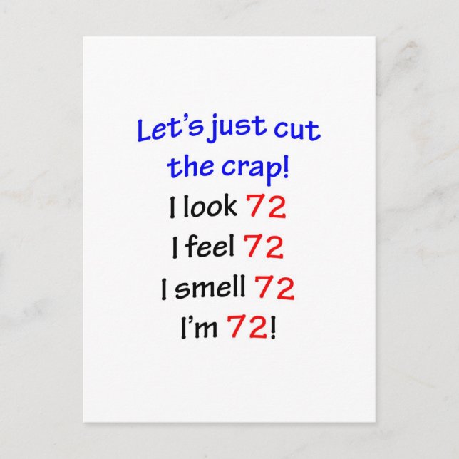 72  Let's cut the crap Postcard (Front)