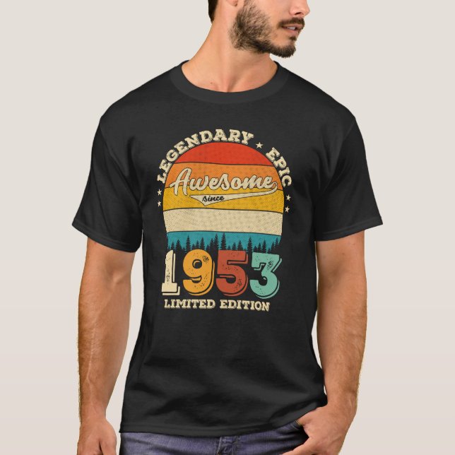 72 Year Old Bday 1953 Awesome 72nd Birthday Gift T-Shirt (Front)