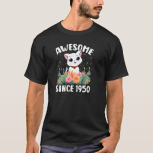 72 Years Old Cat Awesome Since 1950 72th Birthday  T-Shirt