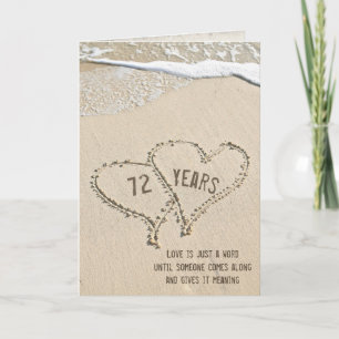 72nd Anniversary Beach Hearts Card