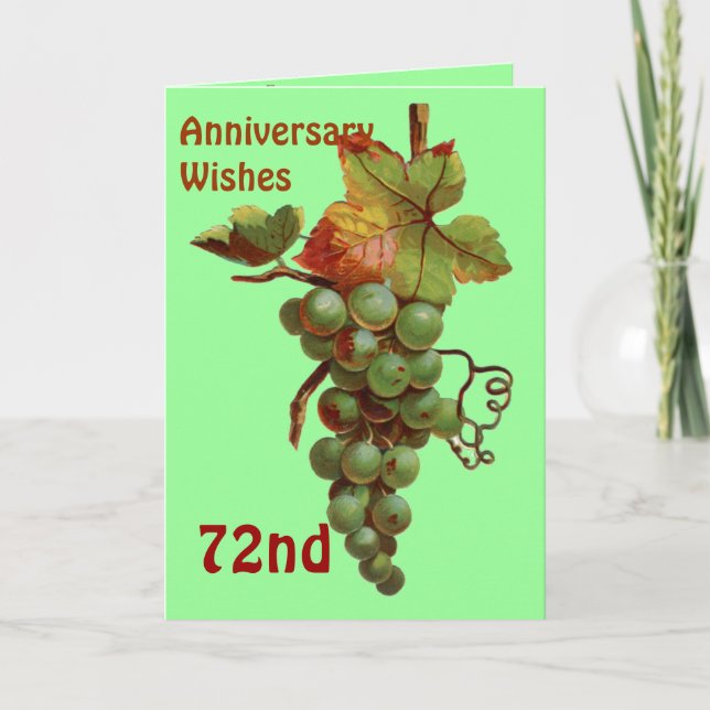 72nd Anniversary wishes, customisable Card (Front)