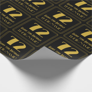 72nd Birthday ~ Art Deco Inspired Look "72", Name Wrapping Paper