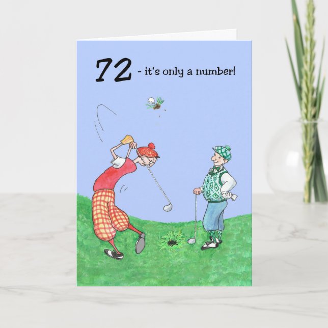 72nd Birthday Card for a Golfer (Front)