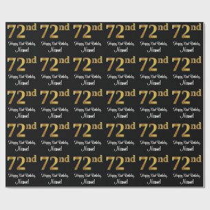 72nd Birthday: Elegant Luxurious Faux Gold Look # Wrapping Paper