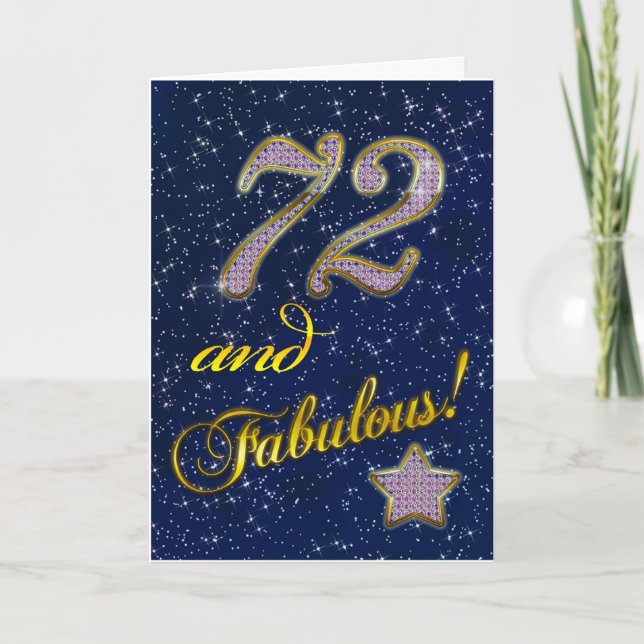 72nd birthday for someone Fabulous Card (Front)