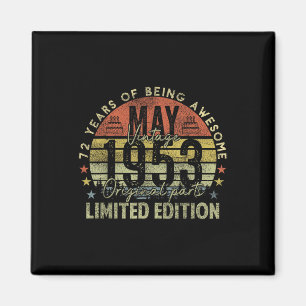 72nd Birthday Gifts Vintage May 1953 72 Years Old Magnet
