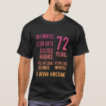 72nd Birthday Men Women Funny 72 Years Old T-Shirt<br><div class="desc">72nd Birthday Men Women Funny 72 Years Old</div>