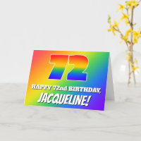 72nd Birthday: Multicolored Rainbow Pattern # 72