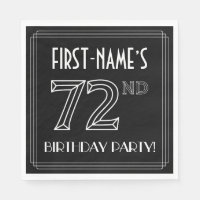 72nd Birthday Party: Art Deco Style + Custom Name