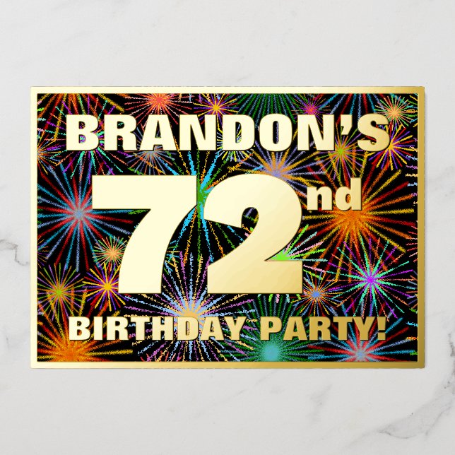 72nd Birthday Party — Fun, Colourful Fireworks Loo (Front)