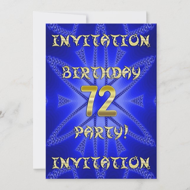 72nd Birthday party invitation (Front)