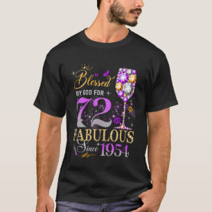 72nd Birthday Queen Blessed by God 72 Fabulous Sin T-Shirt