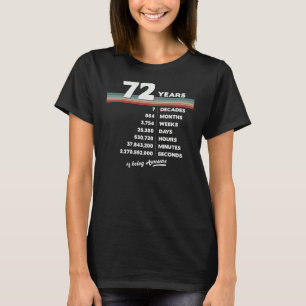 72nd Birthday Vintage 72 Years Old Retro 864 Month T-Shirt